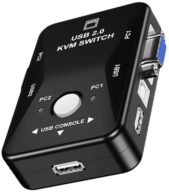 Alt view image 6 of 10 - VGA Switcher 2 Port VGA Video Switch Box USB Switch Box Durable Converter With Keyboard Mouse for KVM LCD PC Video Comput