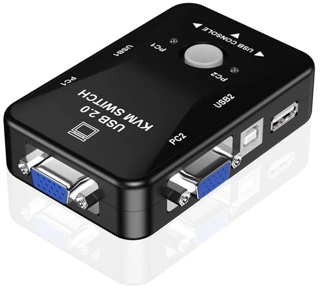 Alt view image 9 of 10 - VGA Switcher 2 Port VGA Video Switch Box USB Switch Box Durable Converter With Keyboard Mouse for KVM LCD PC Video Comput