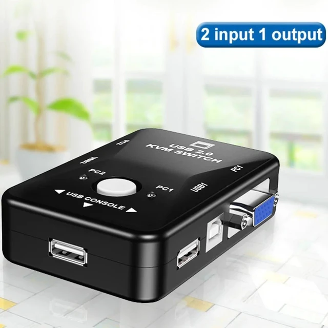 Alt view image 8 of 10 - VGA Switcher 2 Port VGA Video Switch Box USB Switch Box Durable Converter With Keyboard Mouse for KVM LCD PC Video Comput