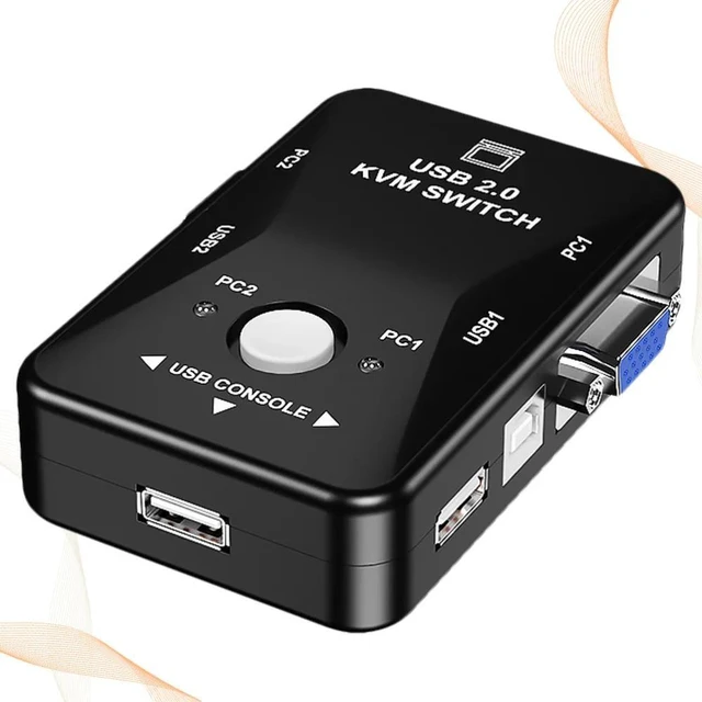 Alt view image 7 of 10 - VGA Switcher 2 Port VGA Video Switch Box USB Switch Box Durable Converter With Keyboard Mouse for KVM LCD PC Video Comput