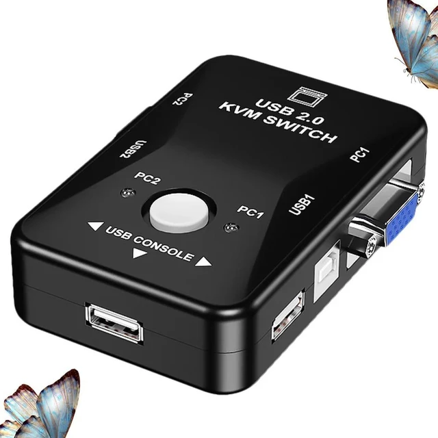 Alt view image 10 of 10 - VGA Switcher 2 Port VGA Video Switch Box USB Switch Box Durable Converter With Keyboard Mouse for KVM LCD PC Video Comput