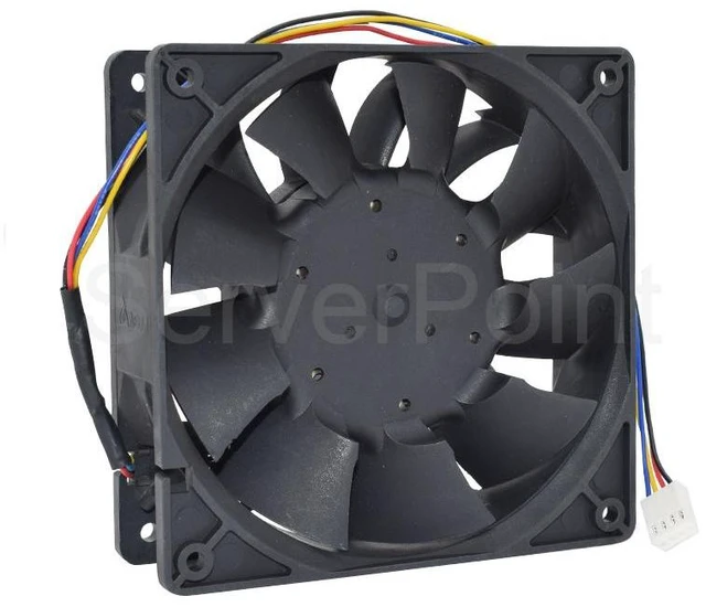 Alt view image 4 of 4 - TFC1212DE DC12V 3.90A 12CM 5200RPM 252CFM 4 Pins Cooler For Bitcoin Miner Powerful Server Case AXIAL Cooling Fan