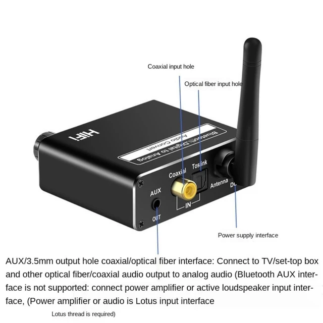 Alt view image 5 of 9 - Bluetooth 5.0 Audio Transmitter Receiver AptX HD LL Low Latency CSR8675 Wireless Adapter RCA SPDIF 3.5mm Aux Jack for TV PC Car