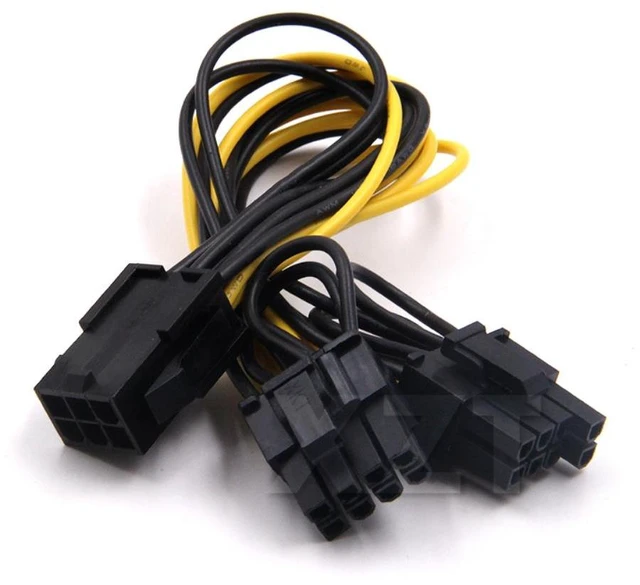 Alt view image 4 of 6 - 10pcs/lot 6 pin PCI Express to 2 x PCIe 8 (6+2) pin Motherboard Graphics Video Card PCI-e VGA Splitter Hub Power Cable