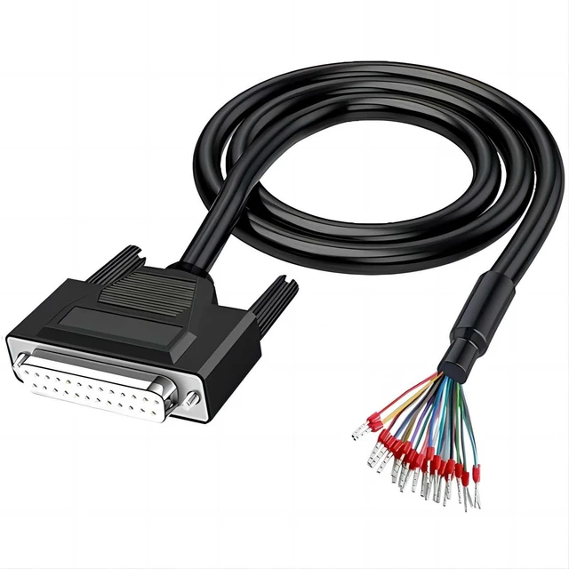 Alt view image 6 of 10 - Willwewon 10FT 26AWG DB25 Serial Extension Cable, DB25 Female to Bare Wire, D-sub 25 Pin Connector Gold-Plated Double Shielding