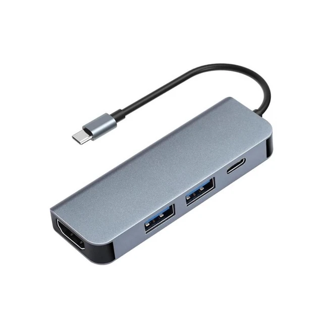 Alt view image 4 of 6 - 4 In 1 USB-C Hub Multifunctional Adapter with 4K HDMI-compatible2 USB 3.0 Ports Compatible for Laptops Macbook Pro Air