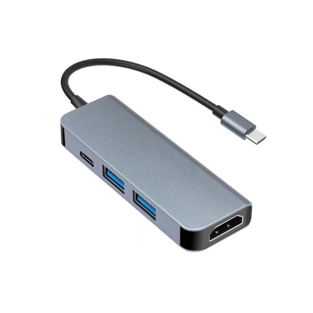 Alt view image 6 of 6 - 4 In 1 USB-C Hub Multifunctional Adapter with 4K HDMI-compatible2 USB 3.0 Ports Compatible for Laptops Macbook Pro Air