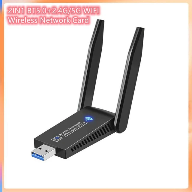 Alt view image 4 of 9 - WiFi Bluetooth Wireless Network Card USB 3.0 1300M 802.11ac Adapter AC1300 With Antenna For Laptop PC Mini Dongle