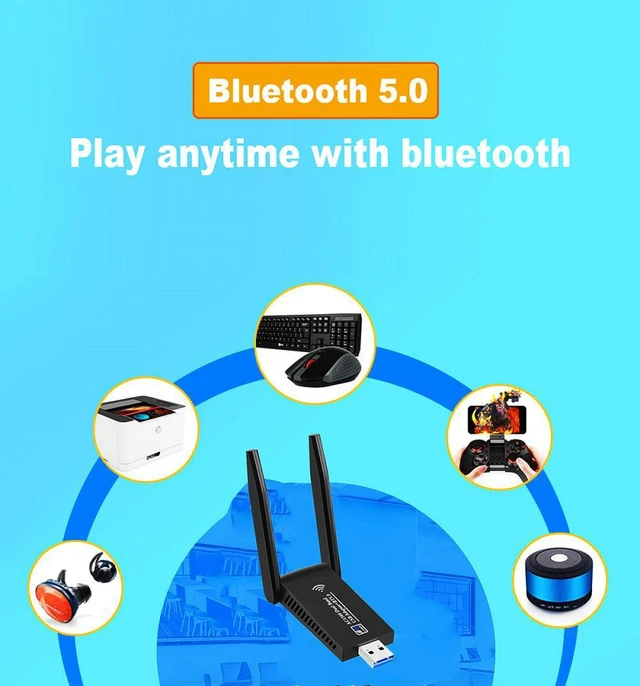 Alt view image 6 of 9 - WiFi Bluetooth Wireless Network Card USB 3.0 1300M 802.11ac Adapter AC1300 With Antenna For Laptop PC Mini Dongle