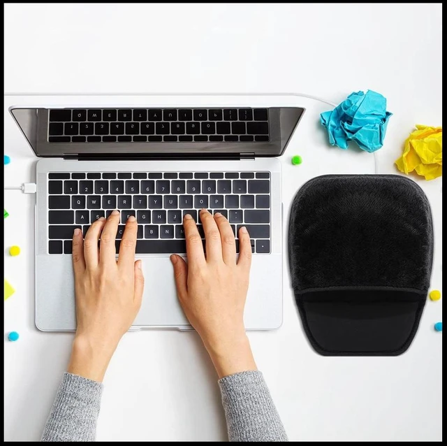 Alt view image 10 of 12 - Heated Mouse Pad USB Heating Mouse Mats Winter Hand Warm Mousepad for Computer Laptop Mice Pads Accessories 2Pcs Black