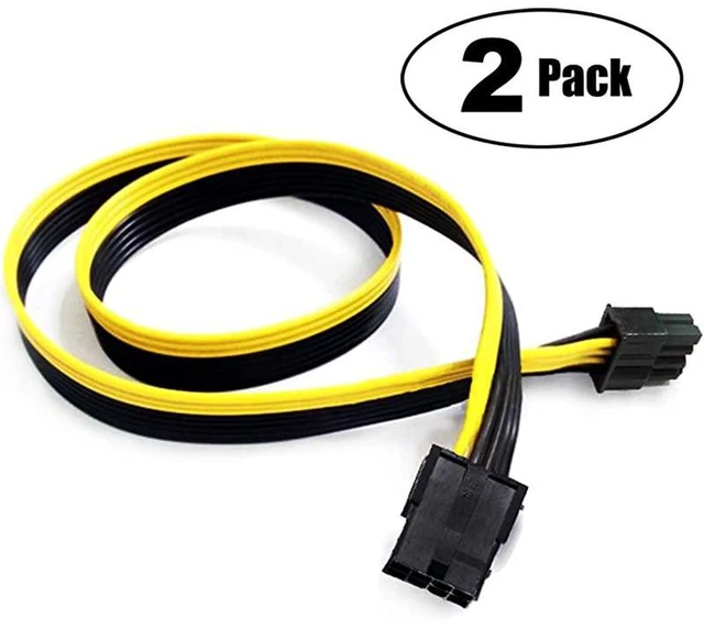 Alt view image 4 of 6 - PCIe 8 pin Extension Cable 8 pin Female to 86+2 pin Male PCI Express Power Extension Cable 25 inches 2 Pack