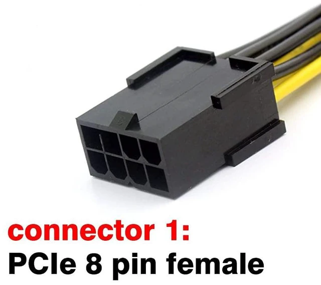 Alt view image 5 of 6 - PCIe 8 pin Extension Cable 8 pin Female to 86+2 pin Male PCI Express Power Extension Cable 25 inches 2 Pack