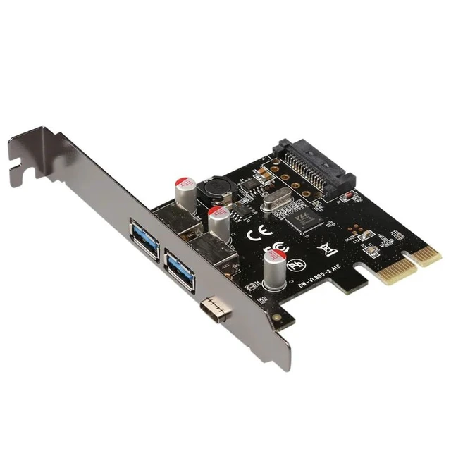 Alt view image 7 of 12 - USB 3.1 Type C PCIe Expansion Card PCI-e to 1 Type C and 2 Type A 3.0 USB Adapter PCI Express Riser card For Desktop VL805 Chips