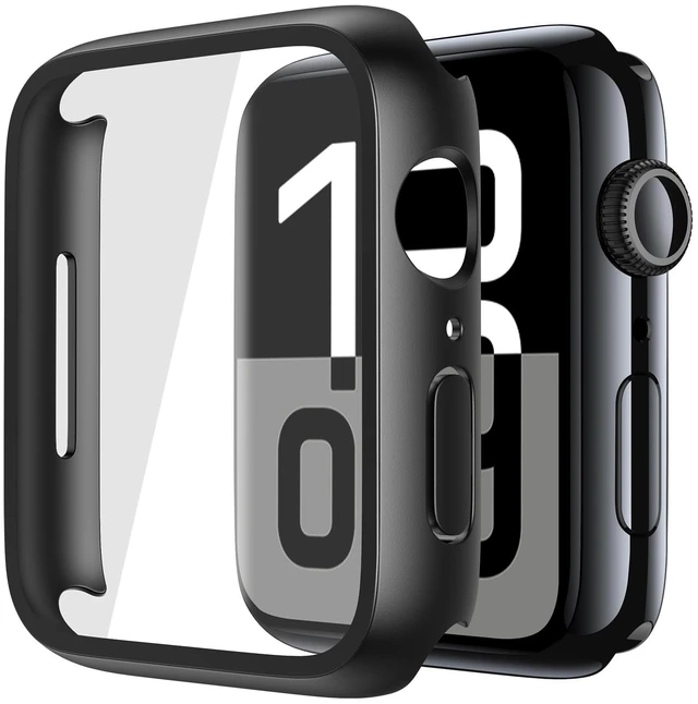 Alt view image 8 of 14 - 2 Pack Tempered Glass Case Compatible for Apple Watch Series 11 (2025) Series 10 46mm, Screen Protector Cover for iWatch, Black