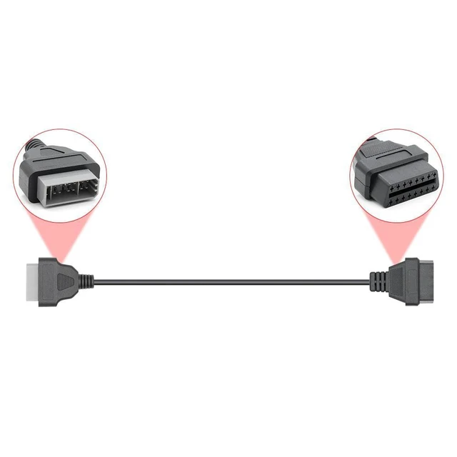 Alt view image 7 of 8 - OBD2 Cable Adapter 14pin for Nissan to OBD2 16Pin Connector Extension OBD OBD2 OBDII Diagnostic Scanner Cable for Nissan 14 pin