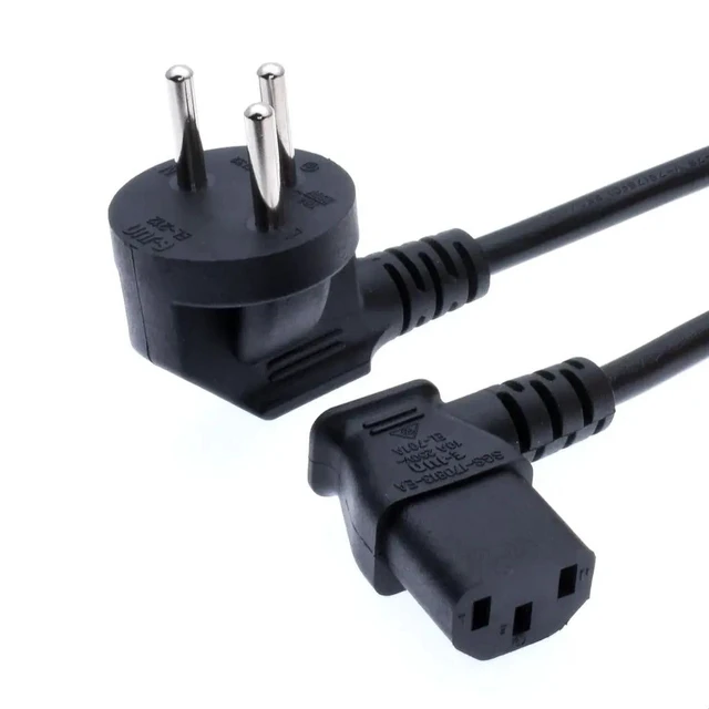 Alt view image 2 of 2 - 1M Israel SI-32 3 pin Plug to C13 Female PDU Angle Power Cables,IEC C13 angle adapter,Power cord angle adapter(Right)