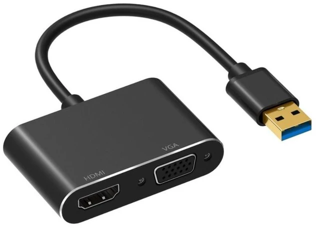 Alt view image 4 of 6 - USB 3.0 To HDMI-compatible VGA 2in1Adapter 4K HD Multi-Display USB To HDMI-compatible Converter for Windows 7/8/10 Mac OS