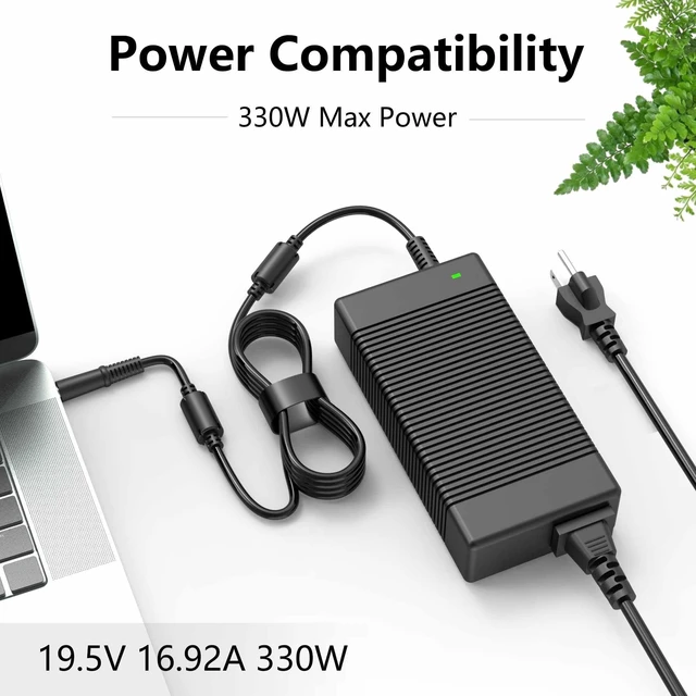 Alt view image 13 of 14 - 330W 16.92A 19.5V LA330PM190 AC Charger for Dell G15 G16 5530 7630 7620 Alienwar Area-51m X51 M18x X17 M17 DA330PM190 DA330PM111 LA330PM160 Gaming Laptop Power Supply Adapter Cord