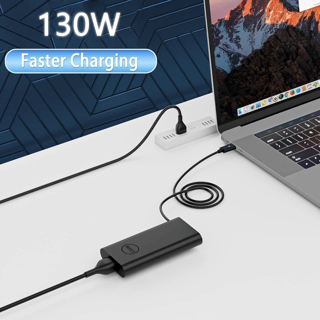 Alt view image 14 of 14 - Replacement for Laptop Charger 130W 100W 65W USB Type C Fast Power Adapter