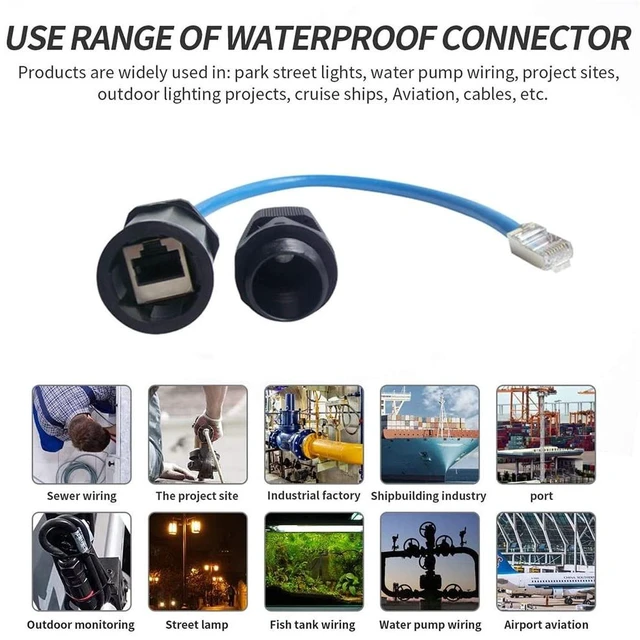 Alt view image 8 of 10 - PENGLIN 2PCS M20 RJ45 Cat6 Waterproof Panel Mount Connector