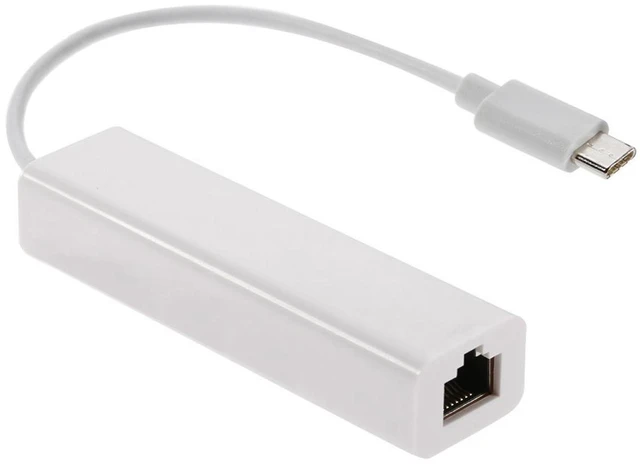Alt view image 4 of 6 - USB-C Type C Male to 100M Gigabit Ethernet Network LAN Adapter for Laptop PC White