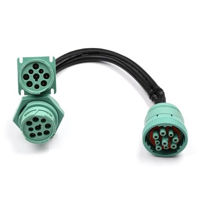 Alt view image 5 of 6 - OBD Splitter 9pin J1939 Male to 2 Female Y Cable For Trucks Diagnostic