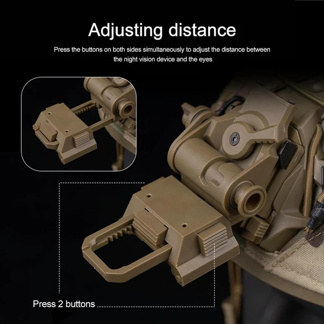 Alt view image 9 of 9 - L4G24 NVG Mount Bracket Holder Adjustable NVG Helmet Mount Night Goggles Mount for PVS15 PVS18 PGPNVG18 Goggles