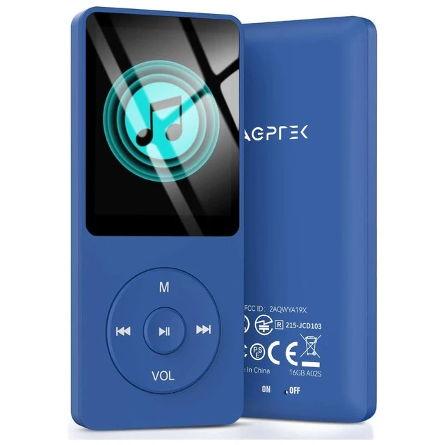Alt view image 8 of 14 - AGPTEK A02S 16GB MP3 Player, 70 Hours Playback Lossless Sound Music Player, Supports up to 128GB, Dark Blue