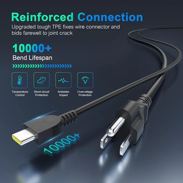 Alt view image 11 of 14 - 100W USB C Laptop Charger for Lenovo Yoga Thinkpad Dell Latitude Inspiron HP Spectre ASUS ROG Chromebook MacBook Acer MSI Computer Watt Compatible with 90W 65W 45W PD 3.0 Type C Laptop Power Supply