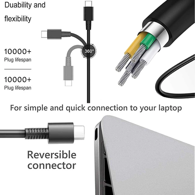 Alt view image 14 of 14 - 45W 65W for Lenovo USB-C Charger ThinkPad AC Adapter T480 T580 T480s T580s Yoga C940 C740 C930 730 S730 730S 920 910 c330 100e 300e for HP,for Dell xps,for Asus,Pixal Type C Power Supply by Uflatek