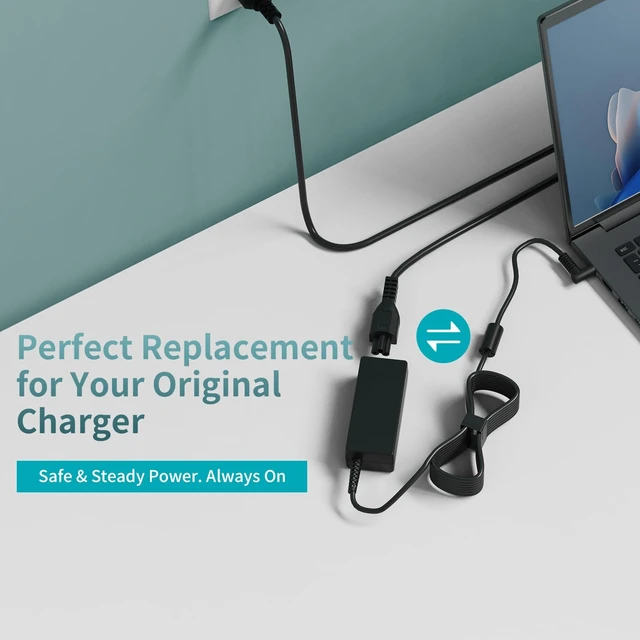 Alt view image 10 of 14 - Laptop Charger for HP Laptop 65W Round Blue Tip, Replacement AC Adapter Power Supply Compatible with HP Pavilion 14/15/16, EliteBook 600/700/800, ProBook 400/600, Envy, Spectre Notebook