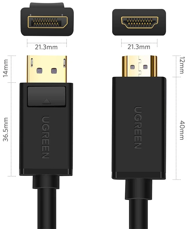 Alt view image 14 of 14 - UGREEN 4K Displayport to HDMI Cable Uni-Directional UHD DP to HDMI Connector Video Display Cord for HDTV Monitor Projector Computer 6FT