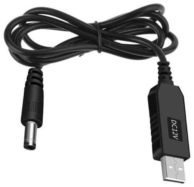 Alt view image 2 of 2 - USB 5V to 12V Power Boost Line Adapter USB to 5.5mm 2.1mm Round Hole Connector Converter Cable USB Cord(Straight head-12V)