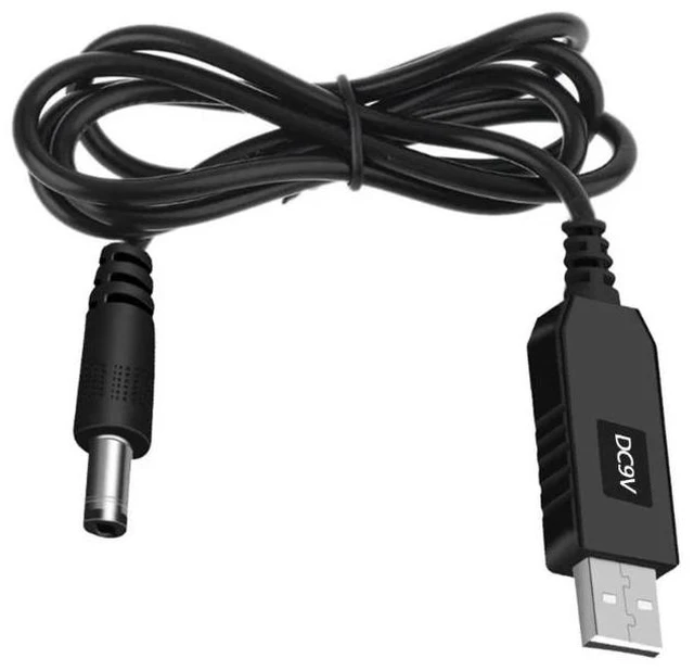Alt view image 2 of 2 - USB 5V to 9V Power Boost Line Adapter USB to 5.5mm 2.1mm Round Hole Connector Converter Cable USB Cord(Straight head-9V)