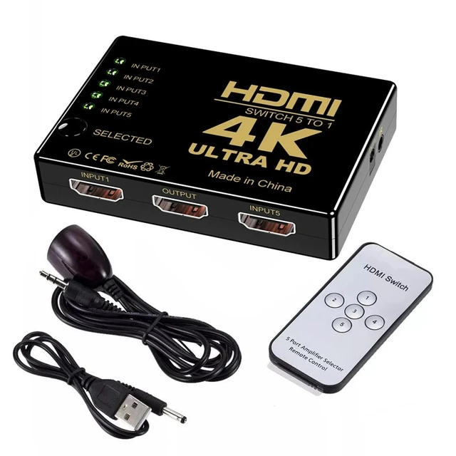 Alt view image 8 of 12 - 4K HDMI Switcher 5x1 3x1 1080P HDMI Video Switch Selector Box 5 in 1 out With Remote Controlle for PC Loptop Xbox TVBOX HDTV PS5(5 In 1 Out)