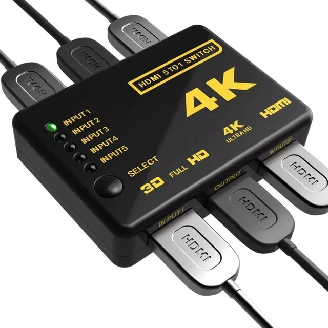 Alt view image 9 of 12 - 4K HDMI Switcher 5x1 3x1 1080P HDMI Video Switch Selector Box 5 in 1 out With Remote Controlle for PC Loptop Xbox TVBOX HDTV PS5(5 In 1 Out)