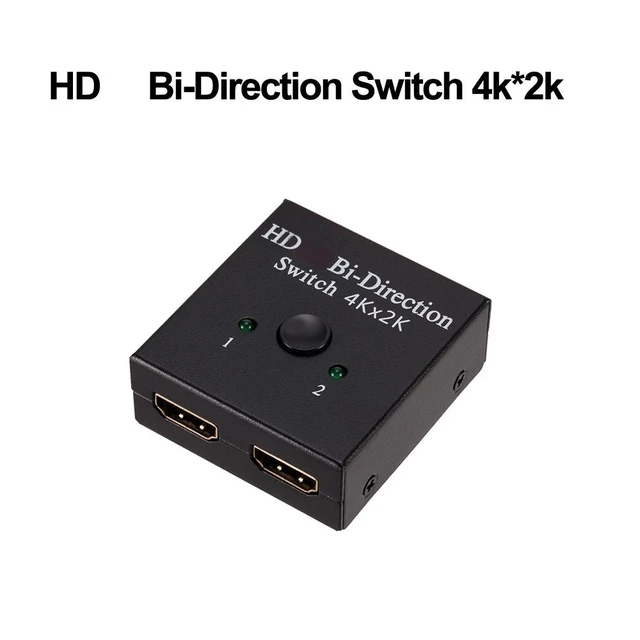 Alt view image 8 of 12 - 4K HDMI-compatible Switch 2 Ports Bi-directional Switcher HD 4K 3D HDR HDCP Splitter Supports Ultra Xbox HDTV Switcher Adapter