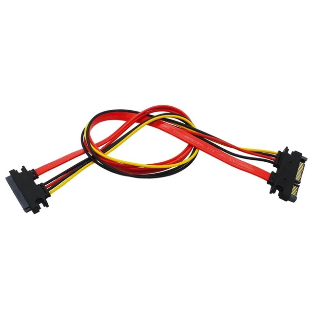 Alt view image 2 of 2 - SATA 22 Pin Male To Female Sata Extension Cable SATA 3 III 22 Pin Male to Female 7+15 Pin SATA Data Power Combo Extension Ca