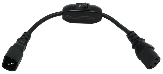 Alt view image 2 of 2 - C14-C13 Extension Power Cord, IEC 320 C13 Female to C14 Male with On/Off Switch Power Adapter Cable
