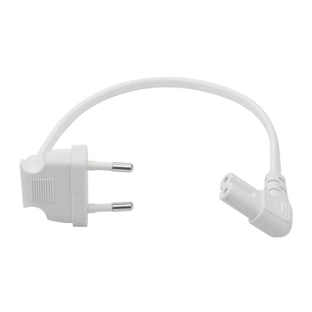 Alt view image 2 of 2 - C7 90 Degree Angle AC Power Cord LED TV EU CEE7/16 to IEC C7 Power Lead Adapter Cable VDE Cord colourWhite
Cable length:(1.8M)