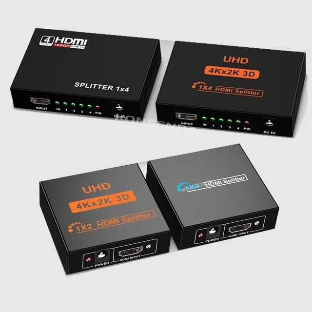 Alt view image 8 of 12 - 4K HDMI Splitter 1 in 4 out HDMI Video Distributor Splitter 1X2 1X4 Splitter 1 in 2 out 1080P Dual Display for HDTV PC Loptop TV(USB Cable)
(1080P 1x2)