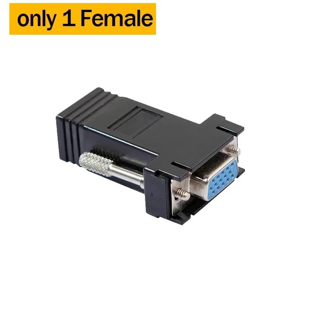 Alt view image 7 of 12 - VGA Extender VGA Male Female to LAN RJ45 CAT5e/6 Ethernet Cable to 20M VGA to Rj45 Video Extender for PC Laptop HDTV Projector(only 1 Female)