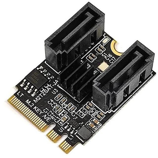 Alt view image 8 of 12 - JMB582 Riser Card M2 To SATA3.0 Expansion Card KEY A+E WIFI M.2 To SATA Hard Disk Adapter Riser Card Without Driver Installation