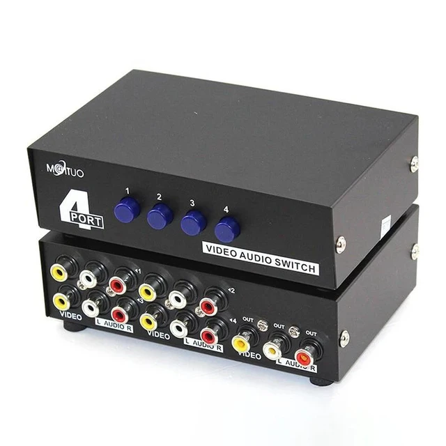 Alt view image 8 of 12 - AV Switch 4x1 2x1 8x1 RCA Switcher 4 in 1 Out Signa Composite Video L/R Stereo Audio Selector Box for DVD STB Game Consoles(8x1)