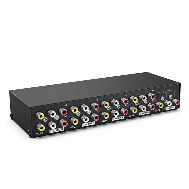 Alt view image 7 of 12 - AV Switch 4x1 2x1 8x1 RCA Switcher 4 in 1 Out Signa Composite Video L/R Stereo Audio Selector Box for DVD STB Game Consoles(8x1)