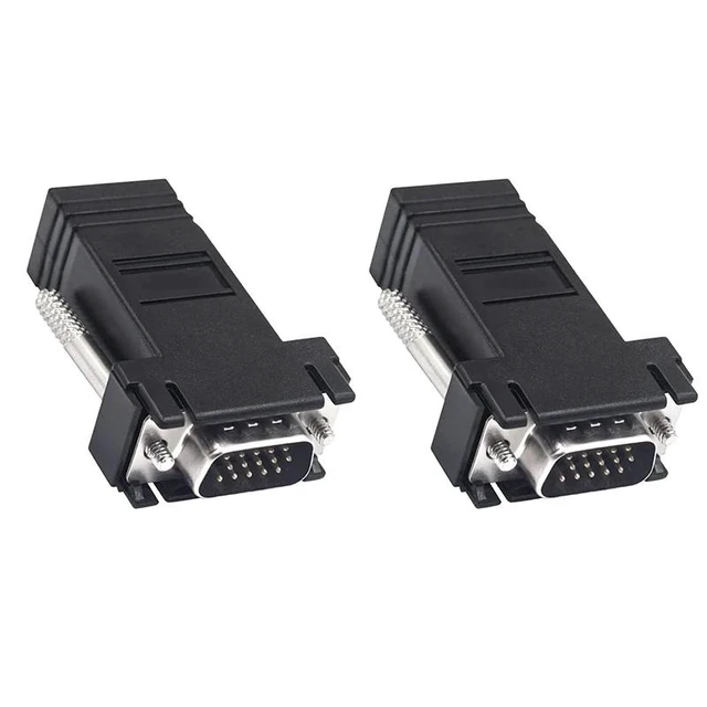 Alt view image 8 of 12 - VGA Extender VGA Male Female to LAN RJ45 CAT5e/6 Ethernet Cable to 20M VGA to Rj45 Video Extender for PC Laptop HDTV Projector(only 1 Female)