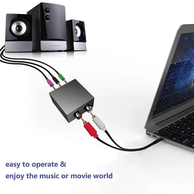 Alt view image 12 of 12 - 5.1 Audio Console Splitter 1x3 Adapter Stereo RCA to 3 x 3.5mm (1/8") Jack Bidirectional Conversion for 5.1 Multimedia Speaker