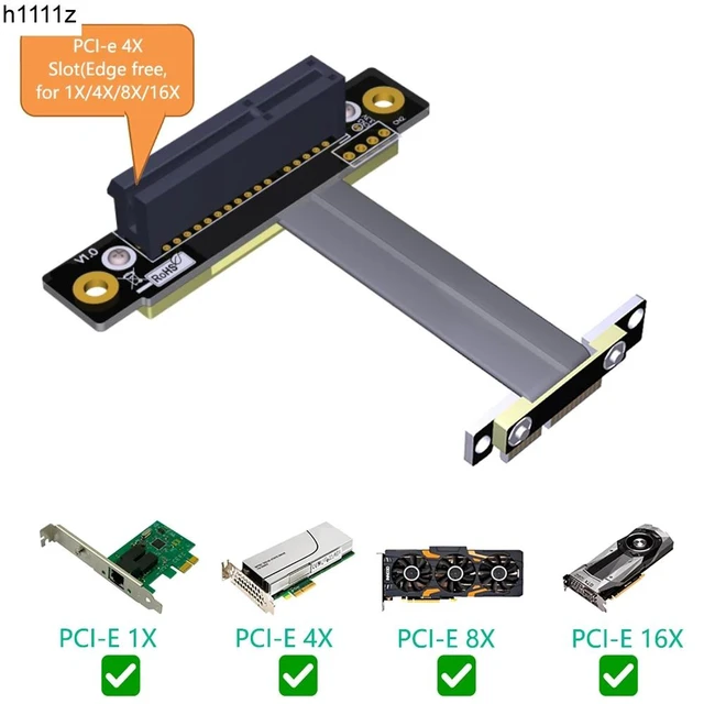 Alt view image 7 of 12 - PCI Express PCIE Riser Card PCI-E 1x to 4x Riser Cable Graphics Card PCI Express Connector Flexible Cable Extension Port Adapter