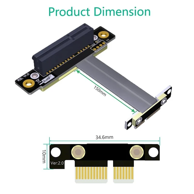 Alt view image 11 of 12 - PCI Express PCIE Riser Card PCI-E 1x to 4x Riser Cable Graphics Card PCI Express Connector Flexible Cable Extension Port Adapter