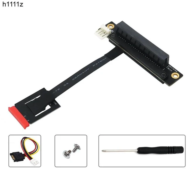 Alt view image 7 of 12 - Add On Card 270 Degree M.2 NGFF Dual Key A-E To PCI-E 8X Adapter Cable 4P FDD Power Connector M.2 Key AE to PCI Express X8 Riser